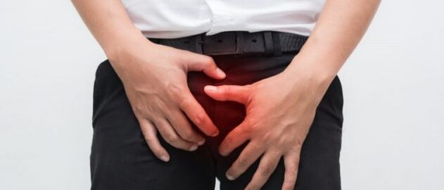 Schmerzen in der Leiste sind das Hauptsymptom der Prostatitis. 